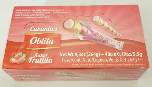 Oblita Cubanitos Frutilla X 48un - Barata La Golosineria