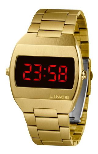 Relogio Lince Masculino Digital Led Mdg4620l Dourado Oferta