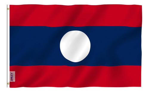 Bandera Anley Fly Breeze Laos, 90 X 150 Cm, Poliéster, Con O