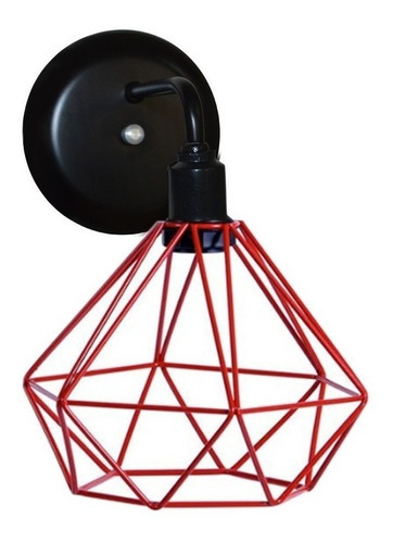 Arandela Aramada Modelo Retrô - Luminaria De Parede Cor Diamante Vermelho Voltagem 110v/220v (bivolt