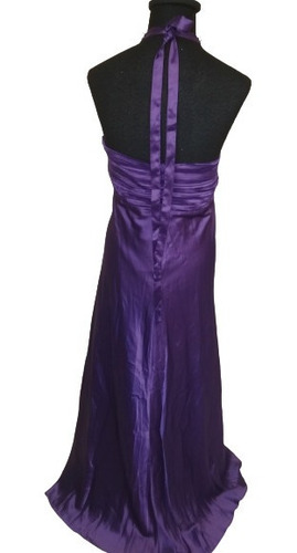 Vestido Violeta Largo De Raso