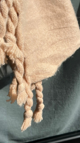 Bufanda Lana Nube Ruana Mantón Flecos Super Suave Liso Mujer Nude Trenza Unico
