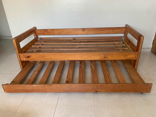 Sofá Cama Madera Pura Con Sus Cojines Original