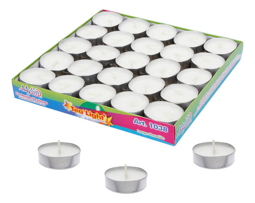 Pack 50 Velas Tea Light Chicas Sin Aroma Blancas