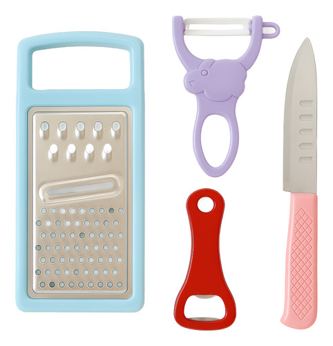 Kit Rallador + Pelador + Cuchillo + Abre Botellas 4 En 1