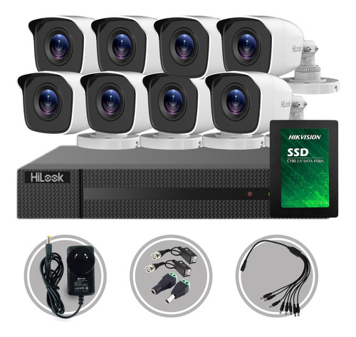 Kit Seguridad Dvr 8ch Hikvision Full Hd + 8 Camaras + Disco