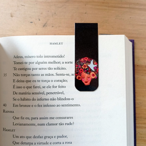 Imagem 5 de 7 de Marcador De Página Magnético Kit 4 Marcadores Cabelos Flores