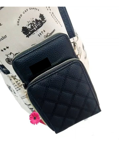 Phone Bag Billetera Con Correa Regulable Negro 