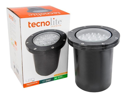 Lámpara Empotrable En Piso Tecnolite 18 W 3000k Negro 