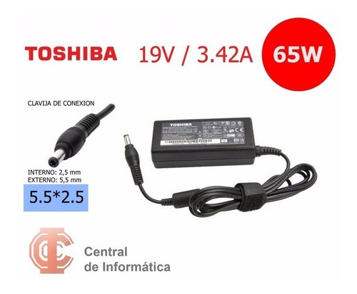 Cargador Compatible Para Notebook Toshiba (65w-19v-3.42a)