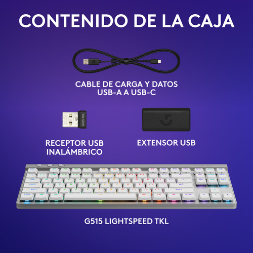Teclado Inalámbrico Logitech G515 Lightspeed Tkl Blanco