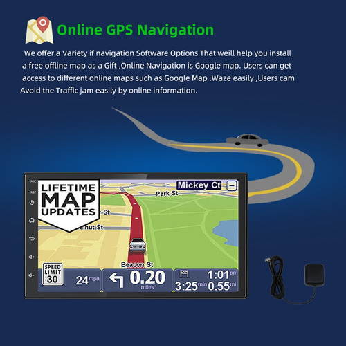 Imagen 5 de 9 de 7 Pulgadas Coche Estereo Android Gps Doble Din Con Camara