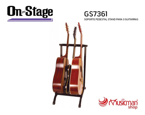 Soporte Pedestal Stand De 3 Servicios 3 Guitarras