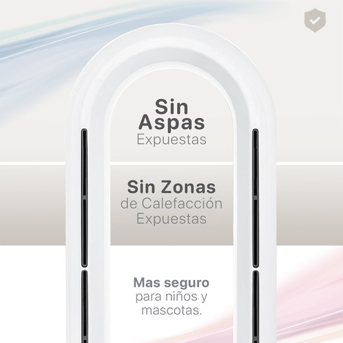 Ventilador Purificador Calentador 3 En 1 Esquimal, 8 Velocidades, 3 Niveles De Calefacción, Temporizador, (Chico, Dorado - Blanco)