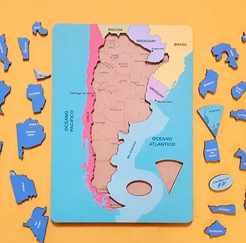 Rompecabezas Madera Mapa Argentina Puzzle 25 Piezas Infantil