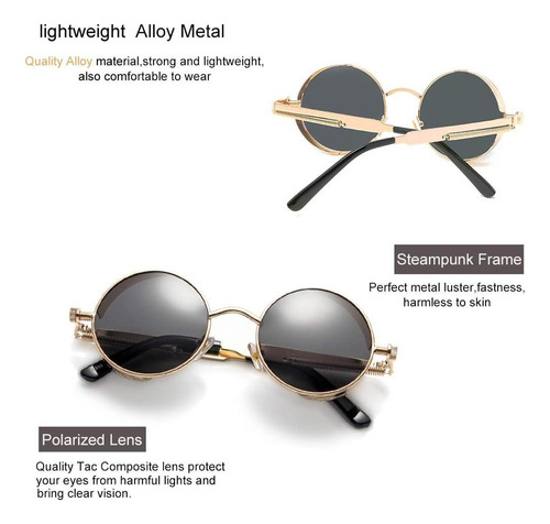 Gafas De Sol Gy Caracol Doradas Polarizadas Estilo Retro