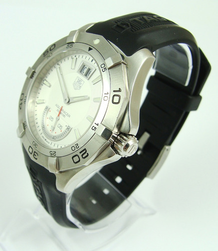 Tag Heuer Aquaracer Grand Date Waf1011 Prata Aço Autêntico!