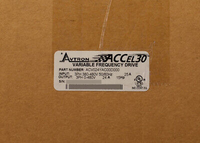 New Avtron Acv024yac00d000 Accel30 Vfd 15 Hp 3-ph 24a 38 Qrr