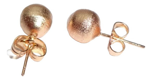 Aretes Dorados Bola Electrochapado Oro 18kgp