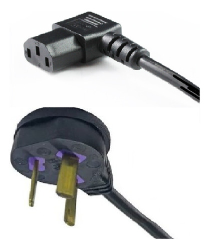 X 5 Power Cord Angulado C13 A 220v Pc Ups Tv Pccom Systems Negro