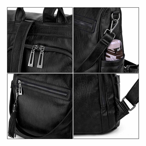 Mochila Antirrobo Para Mujer Monedero Pu Cuero Bordado ...