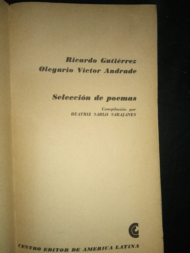 Libro Selección De Poemas Gutiérrez, Andrade