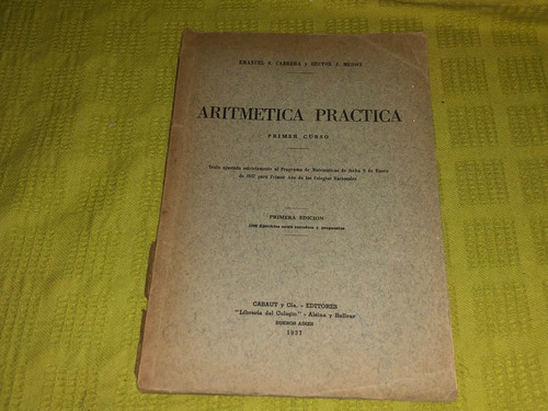 Aritmética Práctica Primer Curso - Cabrera Y Medici