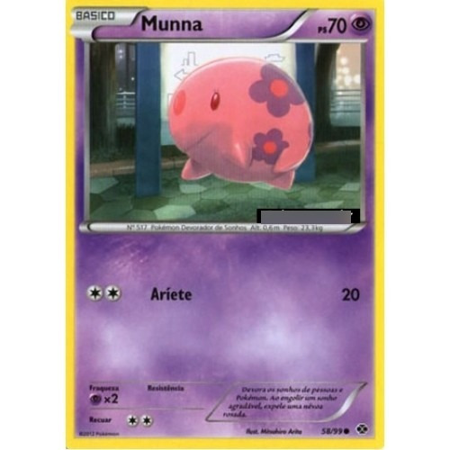 Munna - Pokémon Psíquico Comum - 58/99 - Pokemon Card Game