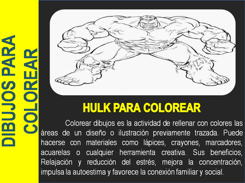 Hulk Pintar Colorear