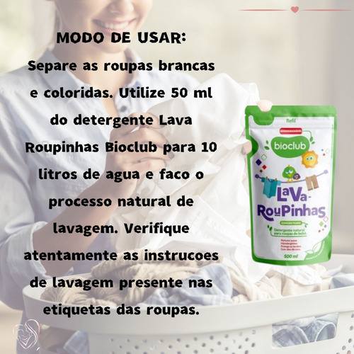 Refil Lava Roupinhas Bioclub Hipoalergenico Natural 3 Und