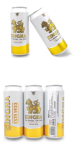 6 Latas De Cerveza Singha Lager Importada Thailandia