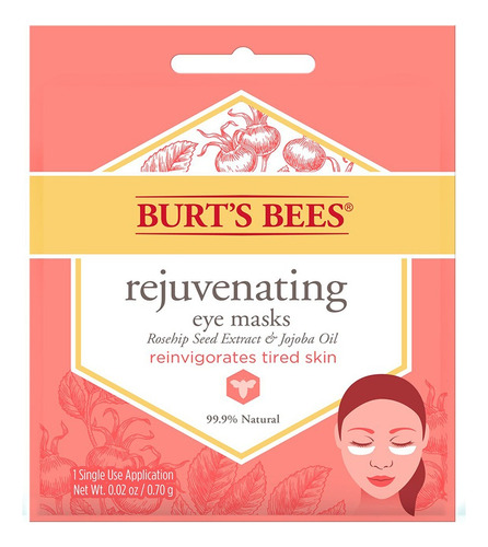 Máscara Para Ojos De Tela Burt's Bees Rejuvenecedora 1 Un