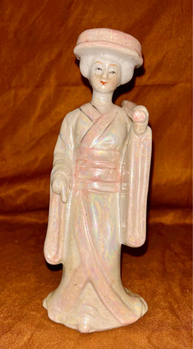 Figura Porcelana Mujer Japonesa Antigua