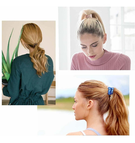 10 Lazos De Pelo En Espiral Sin Arrugas, Coloridos Sin Rastr