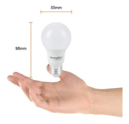 10 Pza Focos Led Ahorrador 8.5w Luz Cálida A19 E27 Tecnolite