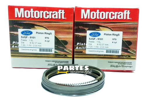 Imagen 2 de 4 de Anillos Std Ford Fiesta Power Ka Ecosport 1.6 Completos