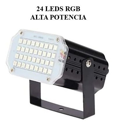 Imagen 7 de 10 de Flash Led Rgb Tricolor 10w Audioritmico Luces Dj Efectos