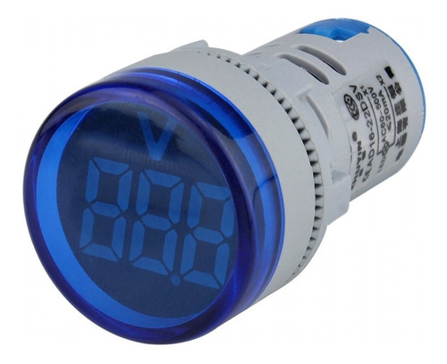 Voltímetro Digital Azul Luminoso Ac 60 Até 500 V 22mm 