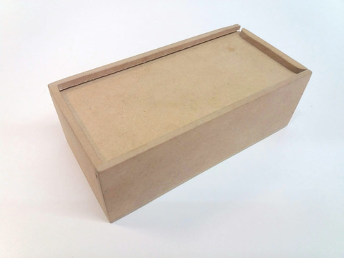 Caja Cartuchera De Mdf Con Tapa Corrediza 18x9x6cm