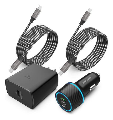 Cargador Usb-c Tipo C + Cargador Coche Compatible Samsung