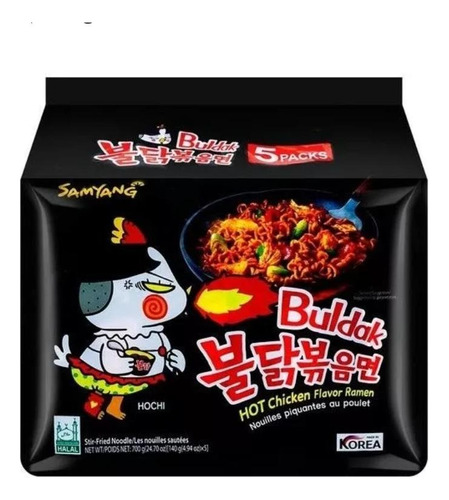 Pack X 5 - Ramen Buldak Sabor Pollo Picante - Origen Corea.