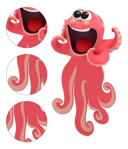 Marcapáginas De Cuadernos, Mxocp-001, 1pza, Pulpo, Longitud Color Rojo Cartoonmarkoctopus