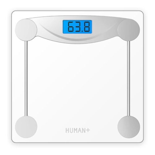 Bascula Corporal Digital Hasta 180kg Vidrio Templado Human+ Color Blanco