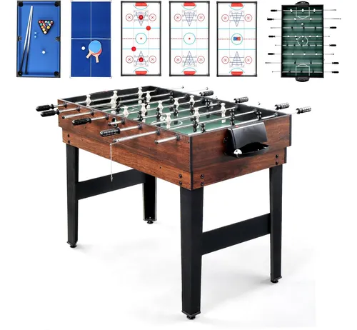 Mesa Multi-juegos Pexmor 6-en-1: Hockey, Futbolín, Billar Y