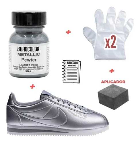 Pintura Zapatillas Plata Silver X 35ml + Aplicador Buhocolor