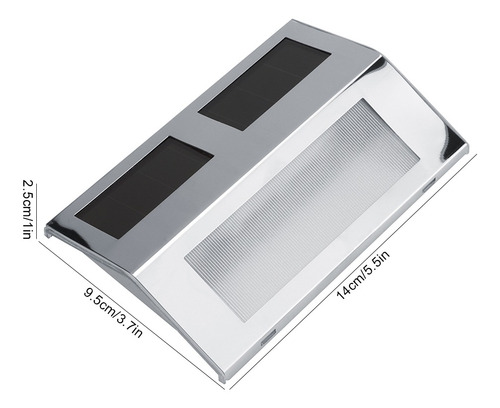 Imagen 9 de 10 de Lámpara Solar Exterior 3led Escalera Luces Balcón Jardín