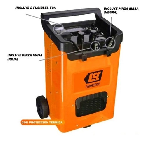 Imagen 2 de 6 de Cargador Arrancador Lusqtoff Bateria 12v 24v 180amp Lcc180