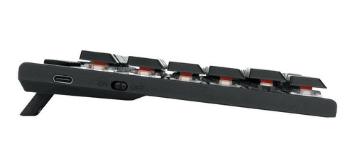 Imagen 4 de 5 de Teclado gamer bluetooth Redragon Horus K618 QWERTY Redragon Low profile Linear Red español latinoamérica color negro con luz RGB