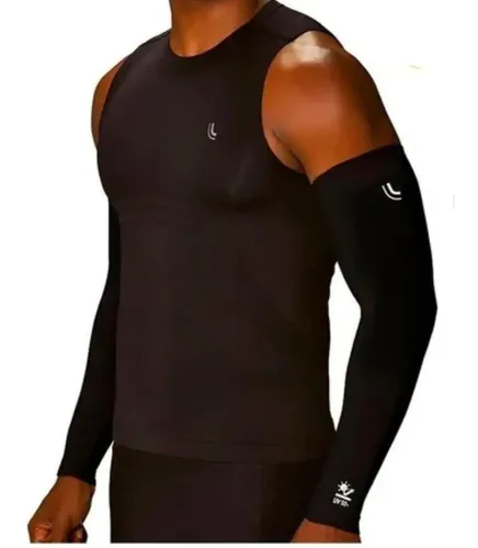 Manguito Lupo Proteção Solar Uv 50+ Vôlei Ciclismo Cor Preto Tamanho M - R$ 51,9