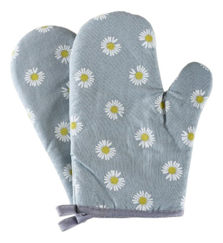 1 Par De Guantes Resistentes Al Calor Con Estampado A Prueba